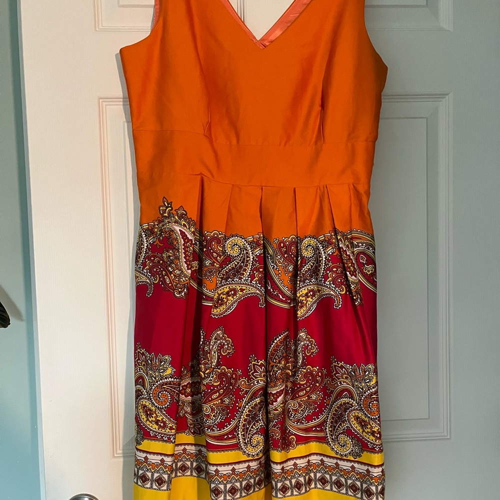Spence orange paisley 60’s Inspiredwith Retro Printed Dress